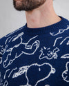 Peanuts Sweater Jacquard Navy