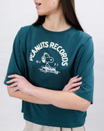 Peanuts Records Squared Tee Green