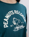 Peanuts Records Squared Tee Green