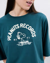 Peanuts Records Squared Tee Green