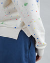 Splash Paint Rounded Sweatshirt Ecru