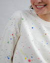 Splash Paint Rounded Sweatshirt Ecru