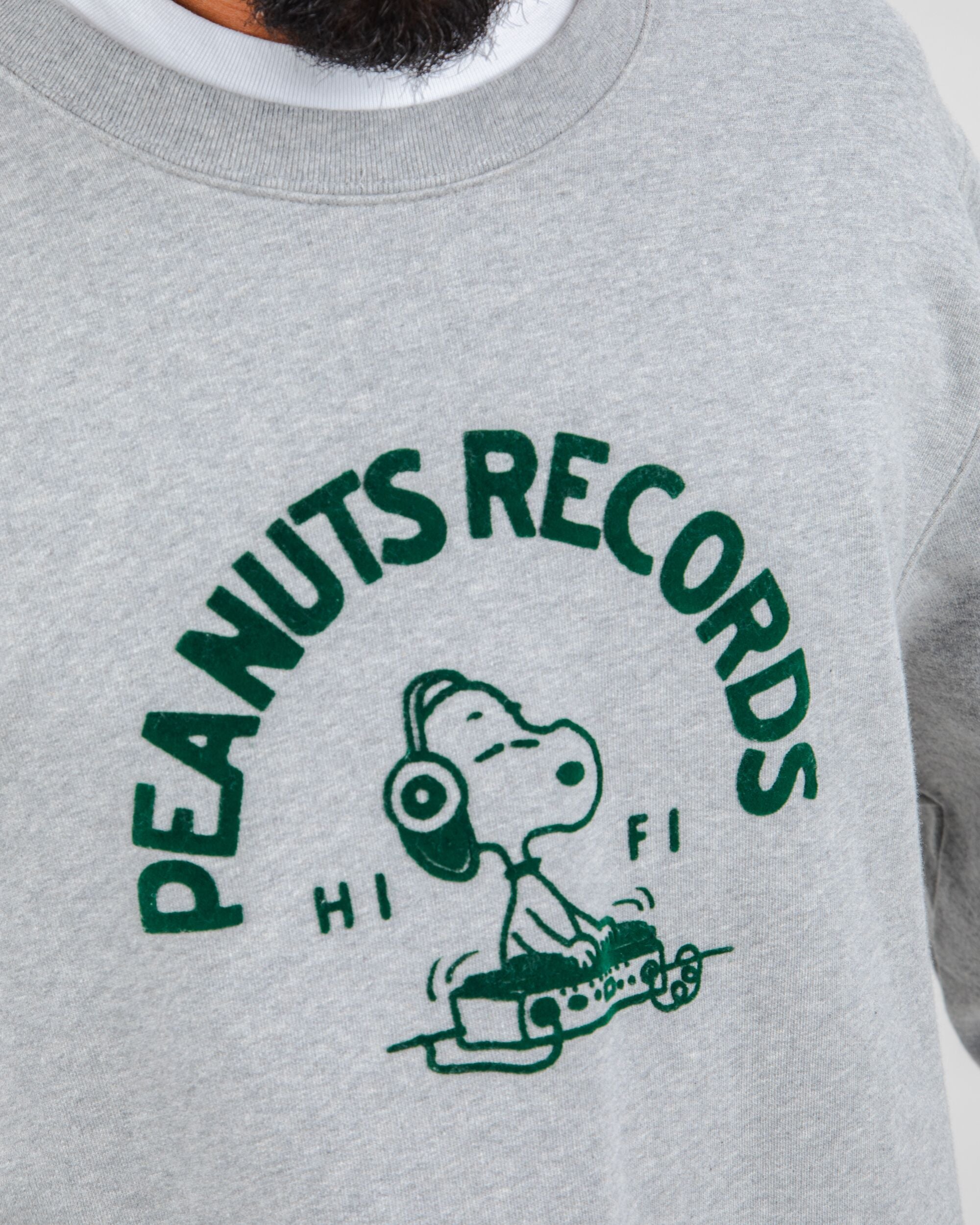 Peanuts Records Sweatshirt Grey