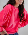 Velvet Raglan Sweatshirt Pink