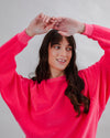 Velvet Raglan Sweatshirt Pink