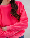 Velvet Raglan Sweatshirt Pink