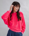 Velvet Raglan Sweatshirt Pink