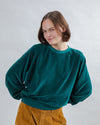 Velvet Raglan Sweatshirt Green