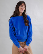 Velvet Raglan Sweatshirt Klein Blue