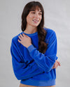 Velvet Raglan Sweatshirt Klein Blue