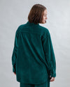 Corduroy Long Overshirt Green