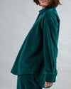 Corduroy Long Overshirt Green