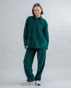 Corduroy Long Overshirt Green