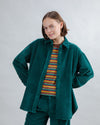 Corduroy Long Overshirt Green