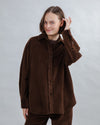 Corduroy Long Overshirt Chocolate