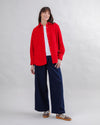 Corduroy Long Overshirt Red
