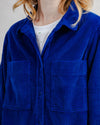 Corduroy Boxy Shirt Blue