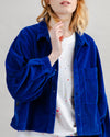 Corduroy Boxy Shirt Blue