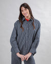 Striped Denim Long Overshirt