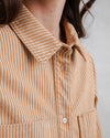 Striped Boxy Shirt Camel