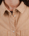 Striped Boxy Shirt Camel