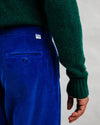 Corduroy Pleated Chino Pants Klein Blue