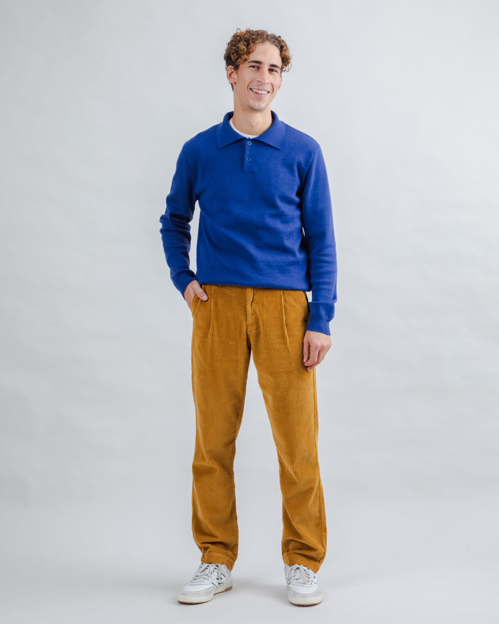 Corduroy Pleated Chino Pants Camel