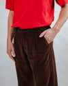 Corduroy Pleated Chino Pants Chocolate