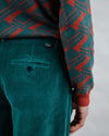 Corduroy Pleated Chino Pants Green