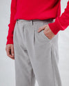 Corduroy Pleated Chino Pants Grey