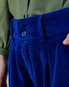 Corduroy Pleated Pants Klein Blue