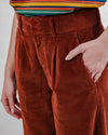 Corduroy Pleated Pants Copper