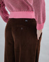 Corduroy Pleated Pants Chocolate