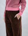 Corduroy Pleated Pants Chocolate