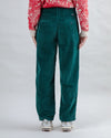 Corduroy Pleated Pants Dark Green