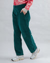 Corduroy Pleated Pants Dark Green