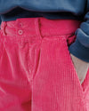Corduroy Pleated Pants Pink