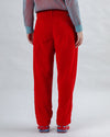 Corduroy Pleated Pants Red