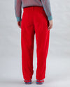 Corduroy Pleated Pants Red