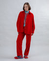 Corduroy Pleated Pants Red