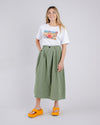 Checks Midi Skirt Olive