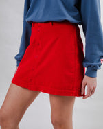 Corduroy Mini Skirt Red