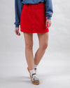 Corduroy Mini Skirt Red