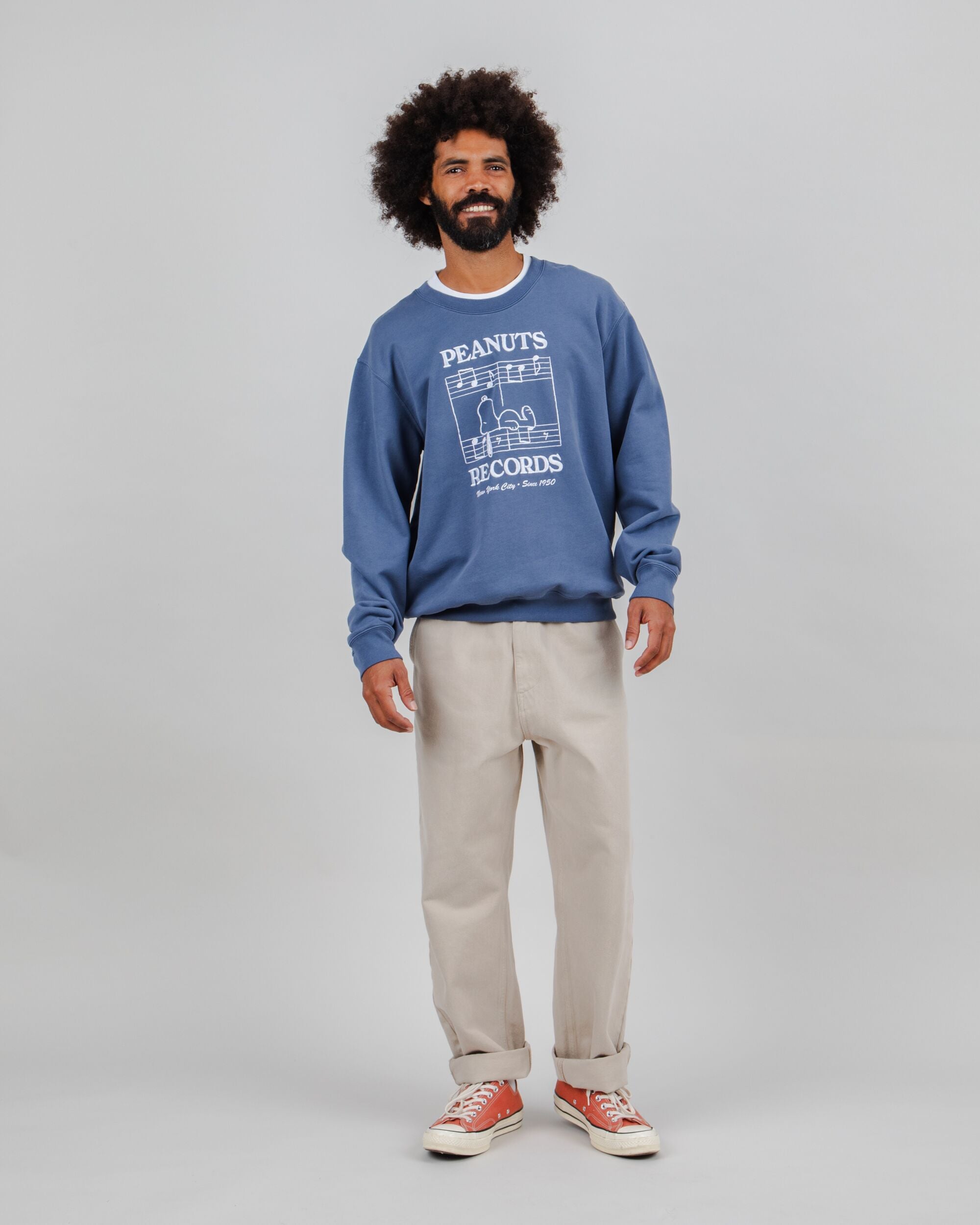 Peanuts Classic Records Sweatshirt Blue