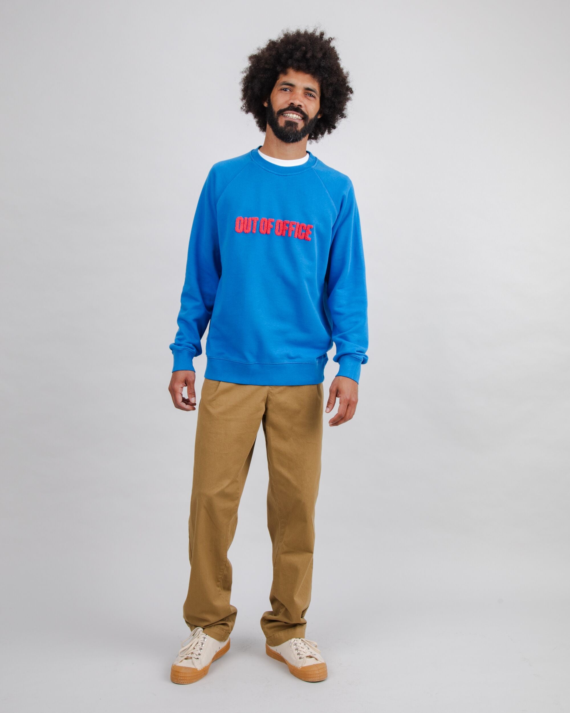 Out of Office Cotton Sweatshirt Electric Blue