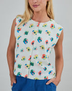 Mini Flower Button Up Blouse Ecru