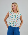Mini Flower Button Up Blouse Ecru