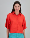 Boxy Squared Blouse Coral