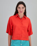Boxy Squared Blouse Coral