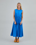 Sleeveless Shirt Dress Blue
